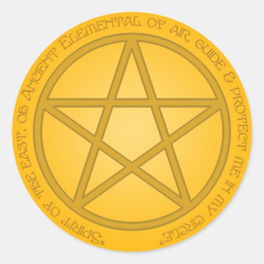 Spirit of Air Pentacle Ronde Sticker (Voorkant)