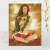 Spirit of Aloha van kunstenaar Lori Higgins 8.5x11 Kaart (Gele Bloem)