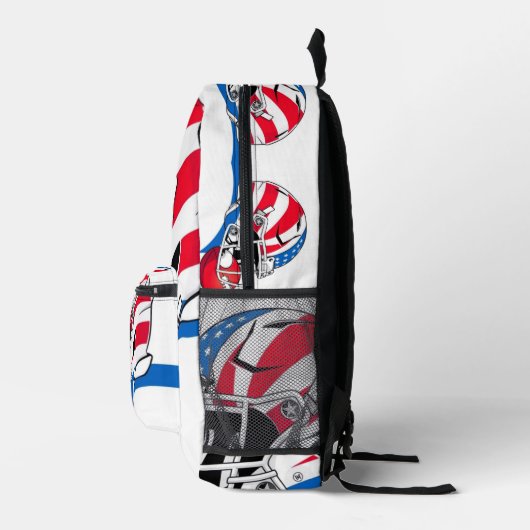 "Spirit of American Football – Stärke, Mut und Tea Bedrukte Rugzak (Rechts)