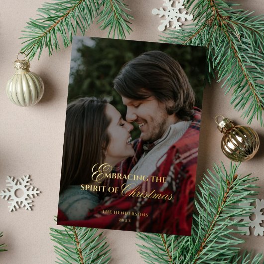 Spirit of Christmas Goud Folie Feestdagenkaart