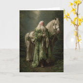 Spirit of Christmas, Santa met Paard Vakantie Kaar Kaart (Gele Bloem)