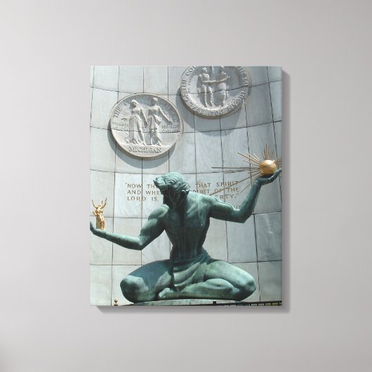 Spirit of Detroit Wrapped Canvas Afdruk (Voorkant)