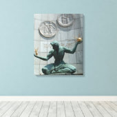 Spirit of Detroit Wrapped Canvas Afdruk (Insitu (Houten vloer))