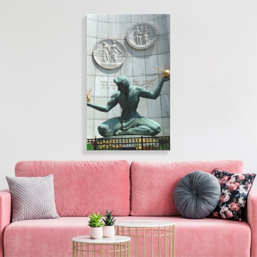 Spirit of Detroit Wrapped Canvas Afdruk (Insitu (Woonkamer))