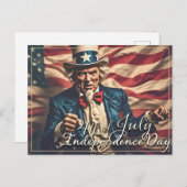 Spirit of Freedom in rood, wit en blauw Feestdagenkaart (Voorkant / Achterkant)