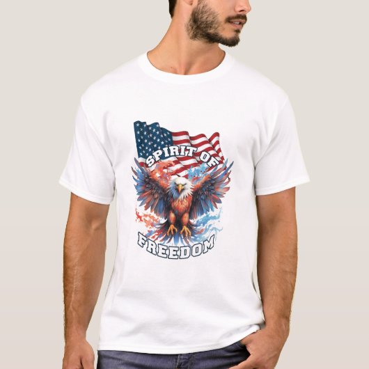 Spirit of Freedom Mannen wit T-shirt (Voorkant)