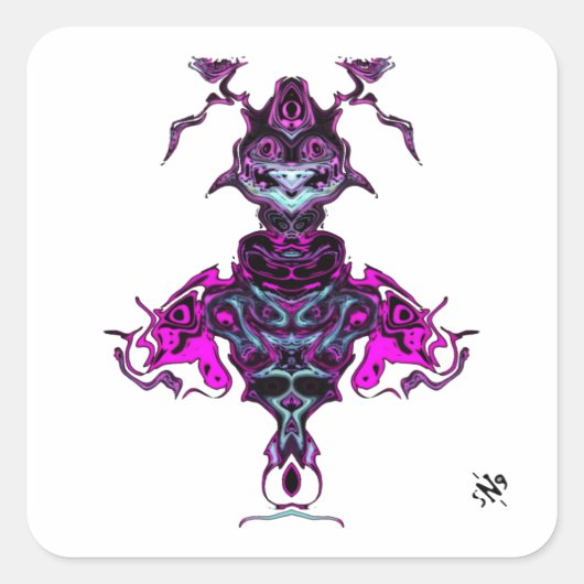 Spirit (of heel vreemde kip) v1 vierkante sticker (Voorkant)