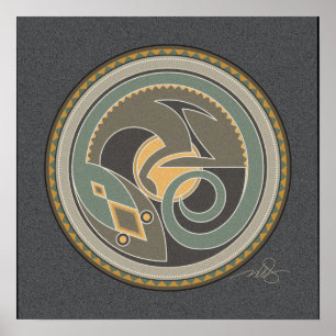 Spirit of Lizard Grey background Poster