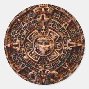 Spirit of Mexico & Peru, Mayan Incan Design Ronde Sticker