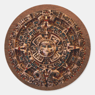 Spirit of Mexico & Peru, Mayan Incan Design Ronde Sticker