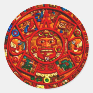 Spirit of Mexico & Peru, Mayan Incan Design Ronde Sticker