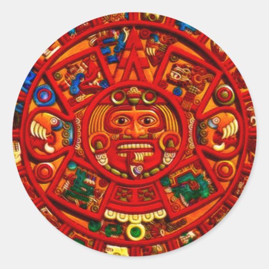 Spirit of Mexico & Peru, Mayan Incan Design Ronde Sticker (Voorkant)