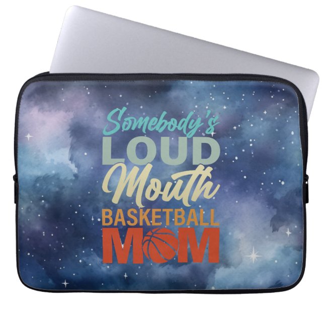 Spirit of Somebody's Loud Mond Basketbal Mama Laptop Sleeve (Voorkant)