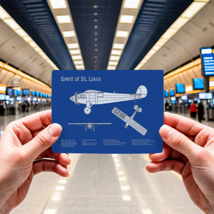 Spirit of St. Louis - Vliegtuig Blauwdruk Plannen Briefkaart