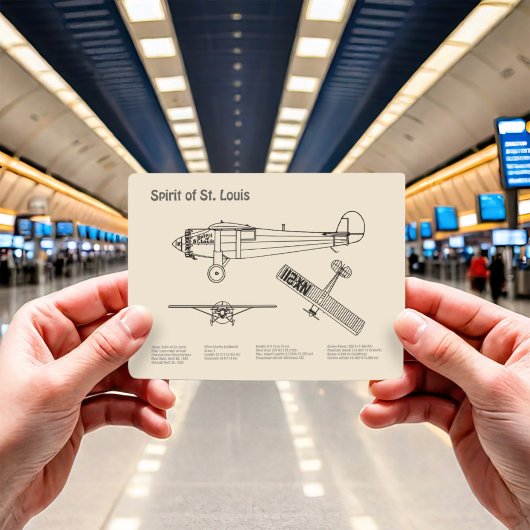 Spirit of St. Louis - Vliegtuig Blauwdruk Plannen  Briefkaart