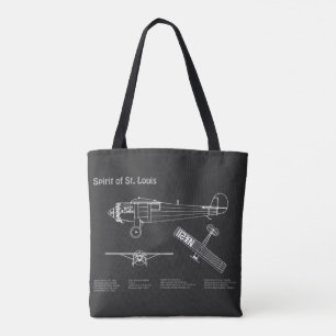 Spirit of St. Louis - Vliegtuig Blauwdruk Plannen Tote Bag