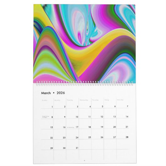 Spirit of Summer Breeze Abstracte 3D Rainbowart Kalender (Mar 2026)