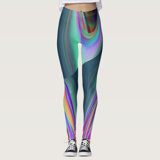 Spirit of Summer Breeze , Abstracte 3D Rainbowart Leggings (Voorkant)