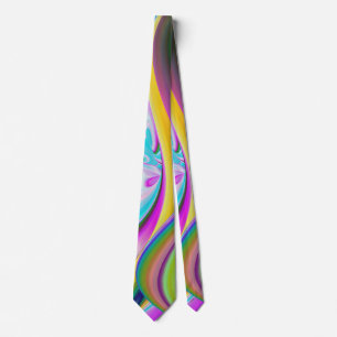 Spirit of Summer Breeze , Abstracte 3D Rainbowart Stropdas