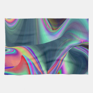 Spirit of Summer Breeze , Abstracte 3D Rainbowart Theedoek