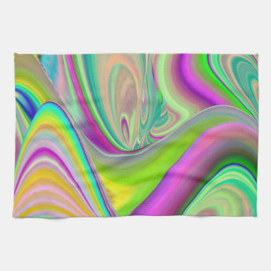Spirit of Summer Breeze , Abstracte 3D Rainbowart Theedoek
