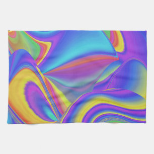 Spirit of Summer Breeze , Abstracte 3D Rainbowart Theedoek