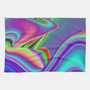 Spirit of Summer Breeze , Abstracte 3D Rainbowart Theedoek