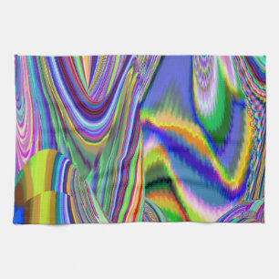 Spirit of Summer Breeze , Abstracte 3D Rainbowart Theedoek