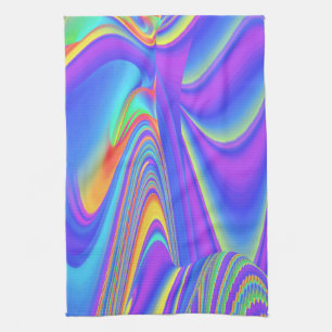 Spirit of Summer Breeze , Abstracte 3D Rainbowart Theedoek