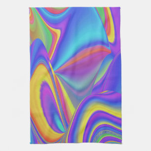 Spirit of Summer Breeze , Abstracte 3D Rainbowart Theedoek