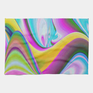 Spirit of Summer Breeze , Abstracte 3D Rainbowart Theedoek