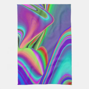 Spirit of Summer Breeze , Abstracte 3D Rainbowart Theedoek