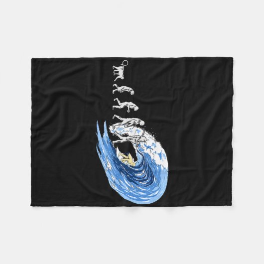 Spirit Of Surfing Evolution Of Man  Fleece Deken (Voorkant (Horizontaal))