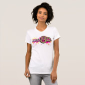 "Spirit of the 80" dames multi-roze logo t-shirt (Voorkant volledig)