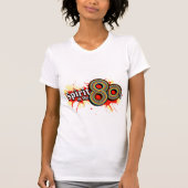 "Spirit of the 80's" dames veelkleurig logo t-shir T-shirt (Voorkant)