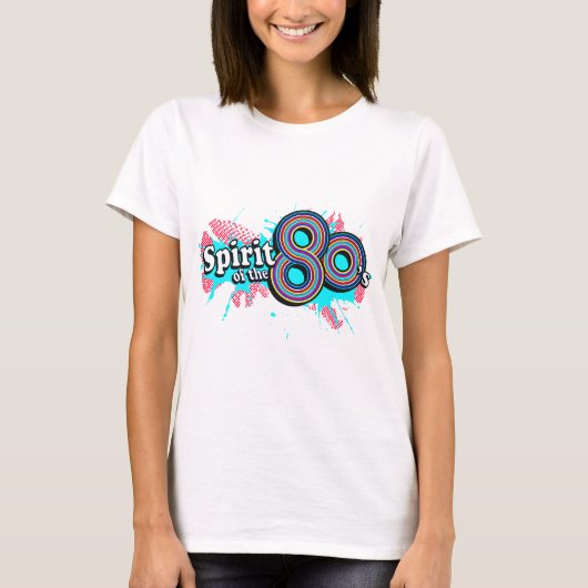 "Spirit of the 80's" is een multi-blues logo T-shirt (Voorkant)