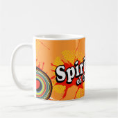 "Spirit of the 80's" oranje logo retro mok (Links)