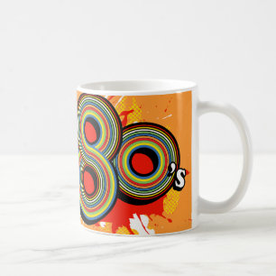 "Spirit of the 80's" oranje logo retro mok