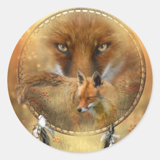 Spirit of the Red Fox Art Sticker (Voorkant)