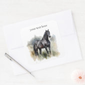 Spirit of the Wild Hengst, op maat Vierkante Sticker (Envelop)