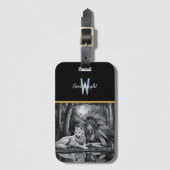 Spirit of the Wild: Indiase vrouw en wolf Bagagelabel (Voorkant (verticaal))