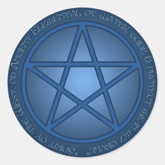 Spirit of Water Pentacle Ronde Sticker (Voorkant)