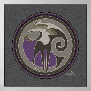 Spirit of Wolf Grey background Poster