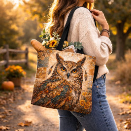 Spirit Owl Boho Patchwork Rustic Folk Art Crossbody Tas