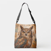 Spirit Owl Boho Patchwork Rustic Folk Art Crossbody Tas (Achterkant)