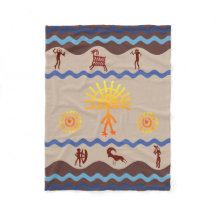 Spirit Path Rock Art Style Fleece Blanket