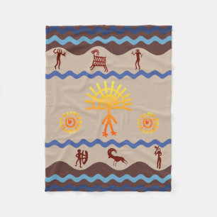 Spirit Path Rock Art Style Fleece Blanket
