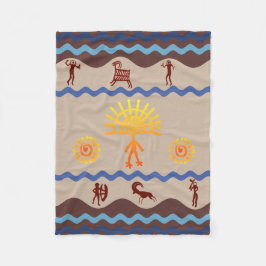 Spirit Path Rock Art Style Fleece Blanket Deken
