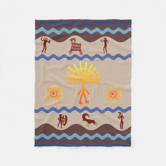 Spirit Path Rock Art Style Fleece Blanket Deken (Voorkant)