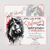 Spirit Pony 36 Verjaardagsuitnodiging Kaart (Voorkant / Achterkant)